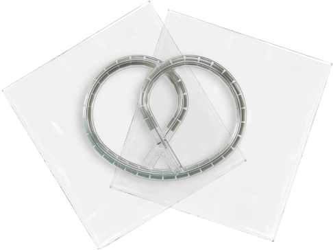 Illustrative depiction of INLEXZO shown with its clear packaging pouches.